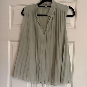 H&M Pleated Sleeveless Blouse - Light Green